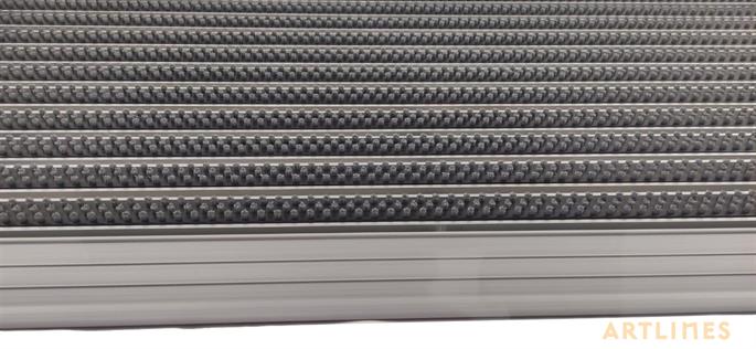 Artlines 20 mm 55x90 cm Gri Yuvarlak Fırça Yüzeyli Alüminyum Paspas