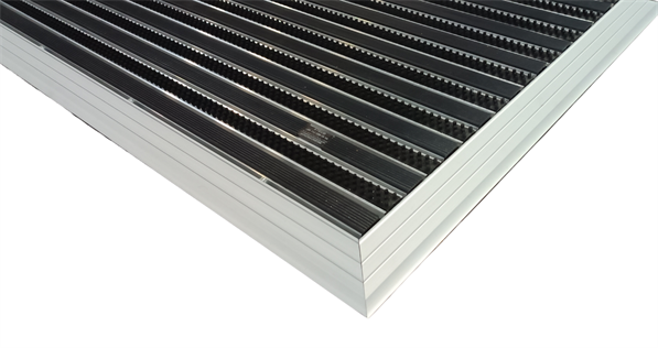 Artlines 20 mm 70X110 cm Kauçuk+Siyah Yuvarlak Fırça Yüzeyli Alüminyum Paspas