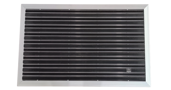 Artlines 20 mm 70X110 cm Kauçuk+Siyah Yuvarlak Fırça Yüzeyli Alüminyum Paspas