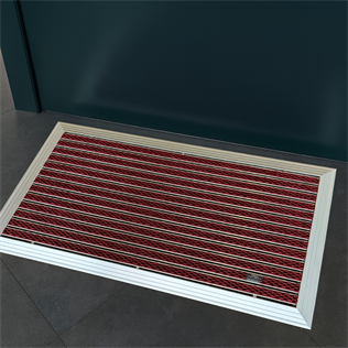 Artlines 20 mm Artnop Bordo Halı Yüzeyli 55x90 Alüminyum Paspas