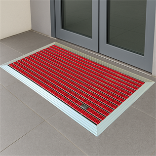 Artlines 20 mm Artnop Kırmızı Halı Yüzeyli 55x90 Alüminyum Paspas