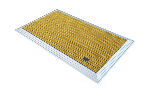 Artlines 20 mm Artnop Sarı Halı Yüzeyli 55x90 Alüminyum Paspas