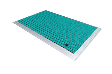 Artlines 20 mm Artnop Turkuaz Halı Yüzeyli 70x110 Alüminyum Paspas
