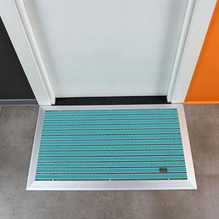 Artlines 20 mm Artnop Turkuaz Halı Yüzeyli 55x90 Alüminyum Paspas