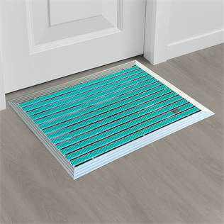 Artlines 20 mm Artnop Turkuaz Halı Yüzeyli 55x90 Alüminyum Paspas