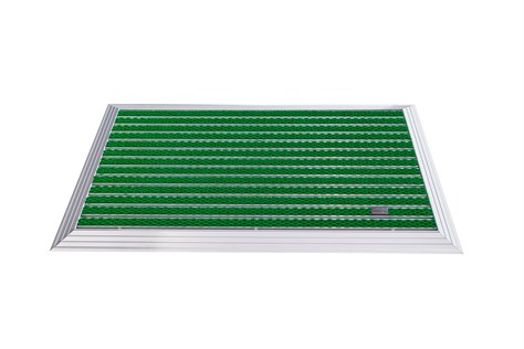 Artlines 20 mm Artnop Yeşil Halı Yüzeyli 55x90 Alüminyum Paspas