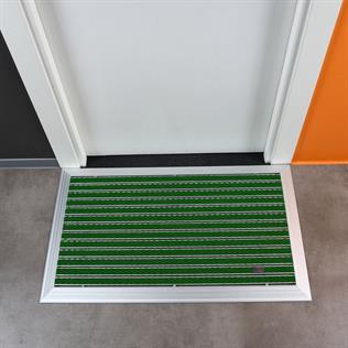 Artlines 20 mm Artnop Yeşil Halı Yüzeyli 55x90 Alüminyum Paspas