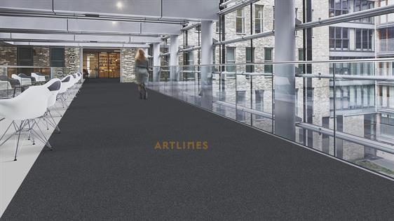 Artlines Basic 354 Dark Grey Karo Halı