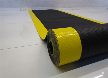 Artlines Sarı Şeritli Siyah 100 cm Yalıtkan Paspas 3mm 20KV