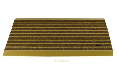 Premium 15 mm Velur Halı Yüzeyli 69x100 Gold Alüminyum Paspas