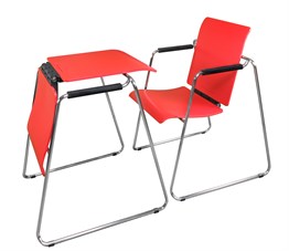 Seattable - Plastik Kırmızı Krom  Ayak