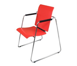 Seattable - Plastik Kırmızı Krom  Ayak