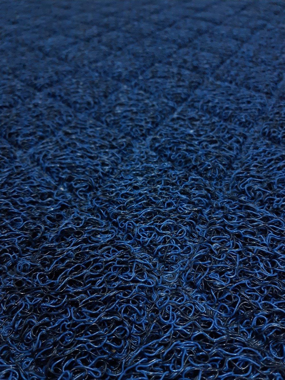 11 mm 150*120 cm Mavi Baklava Desenli Kıvırcık Paspas