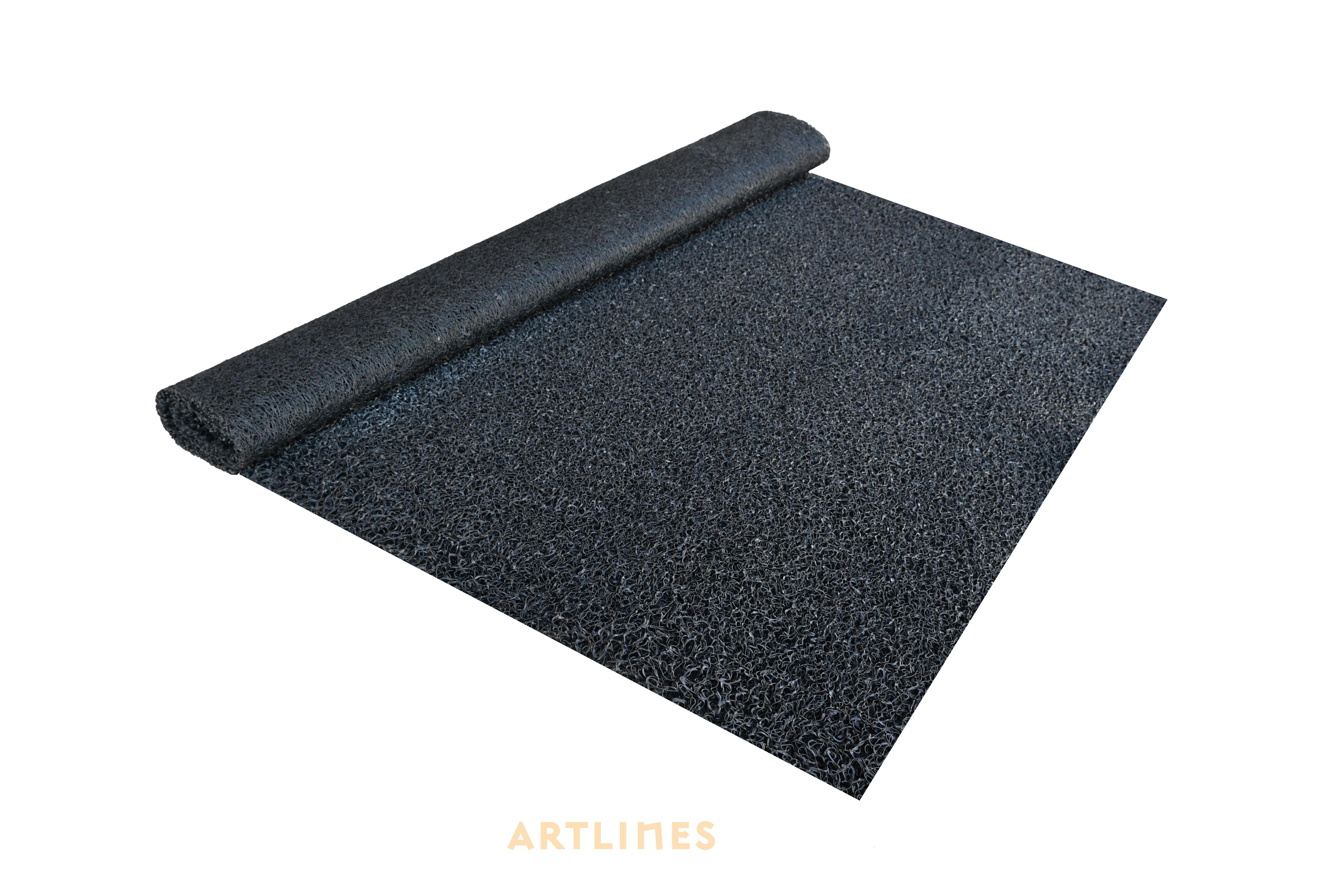 14mm Siyah Kıvırcık Paspas 12014 En:120 cm Boy:1,30 mt