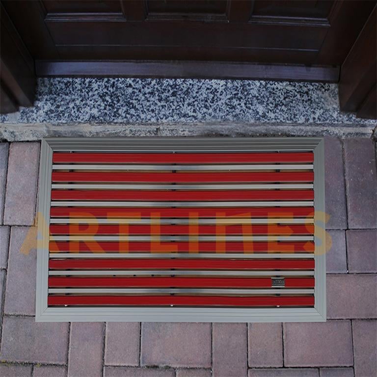 Artlines 20 mm 45x70 cm Kauçuk + Sıyırıcı Yüzeyli Alüminyum Paspas