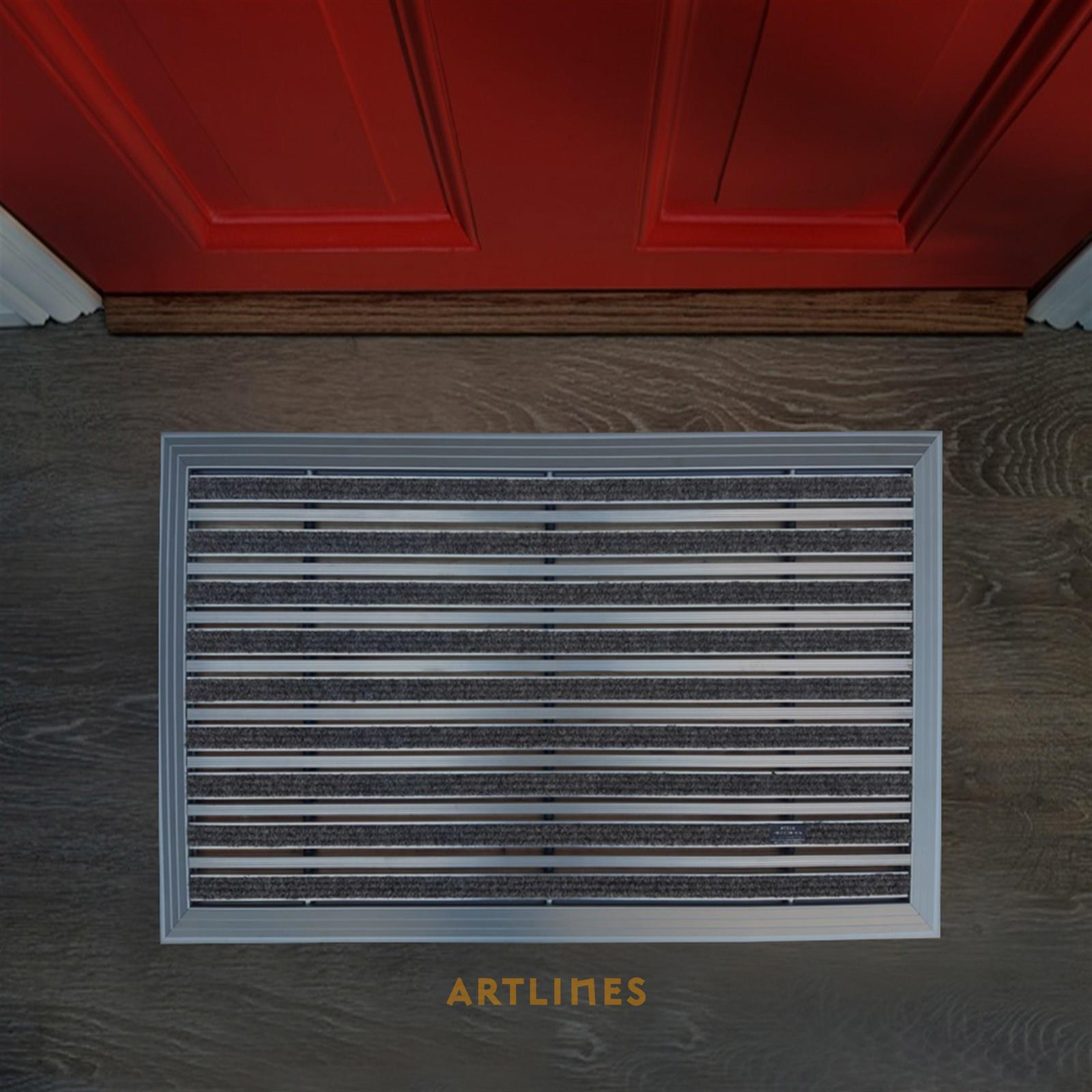 Artlines 20 mm 45x70 Rip Halı + Sıyırıcı Yüzeyli Alüminyum Paspas