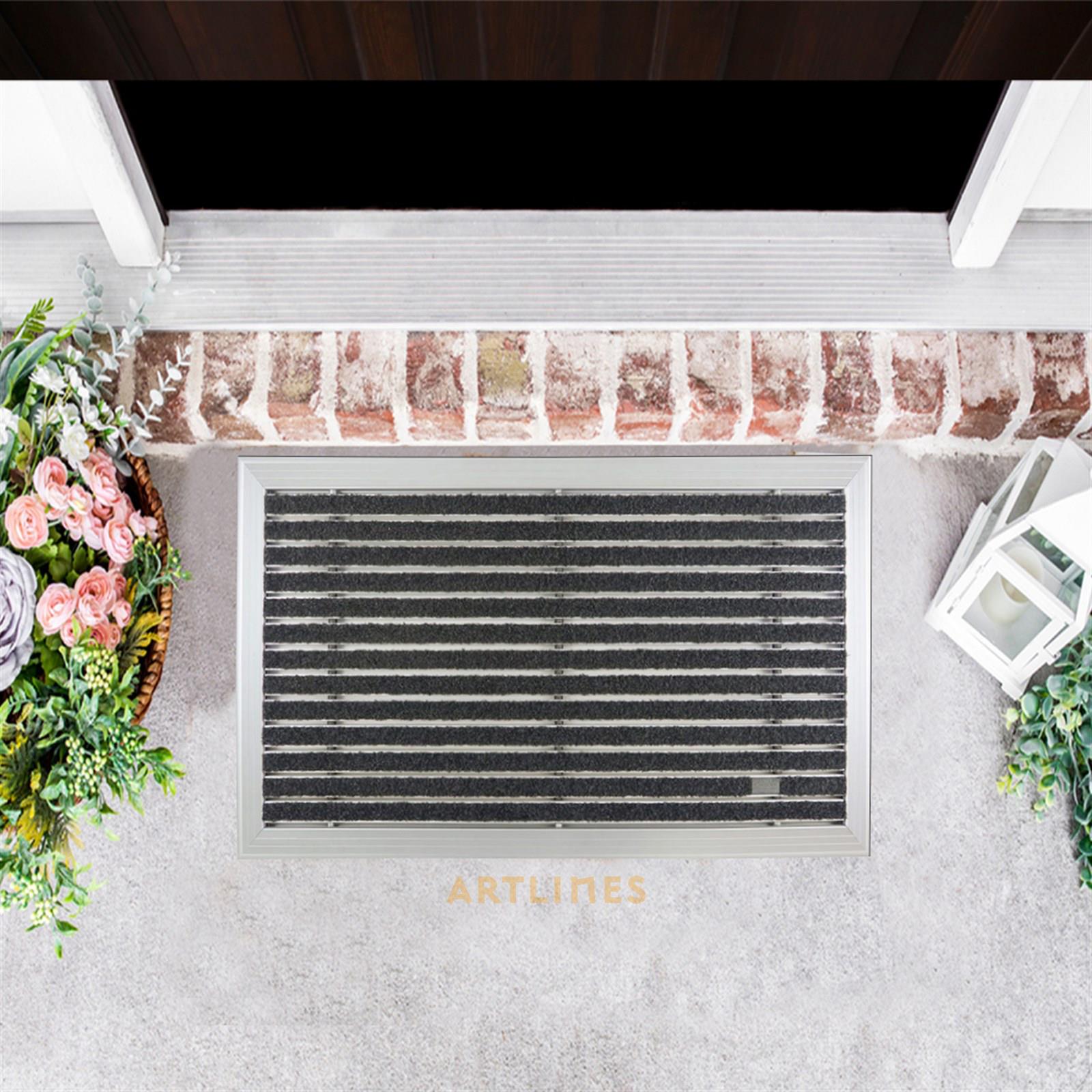 Artlines 20 mm 45x70 Velur Halı Yüzeyli Alüminyum Paspas