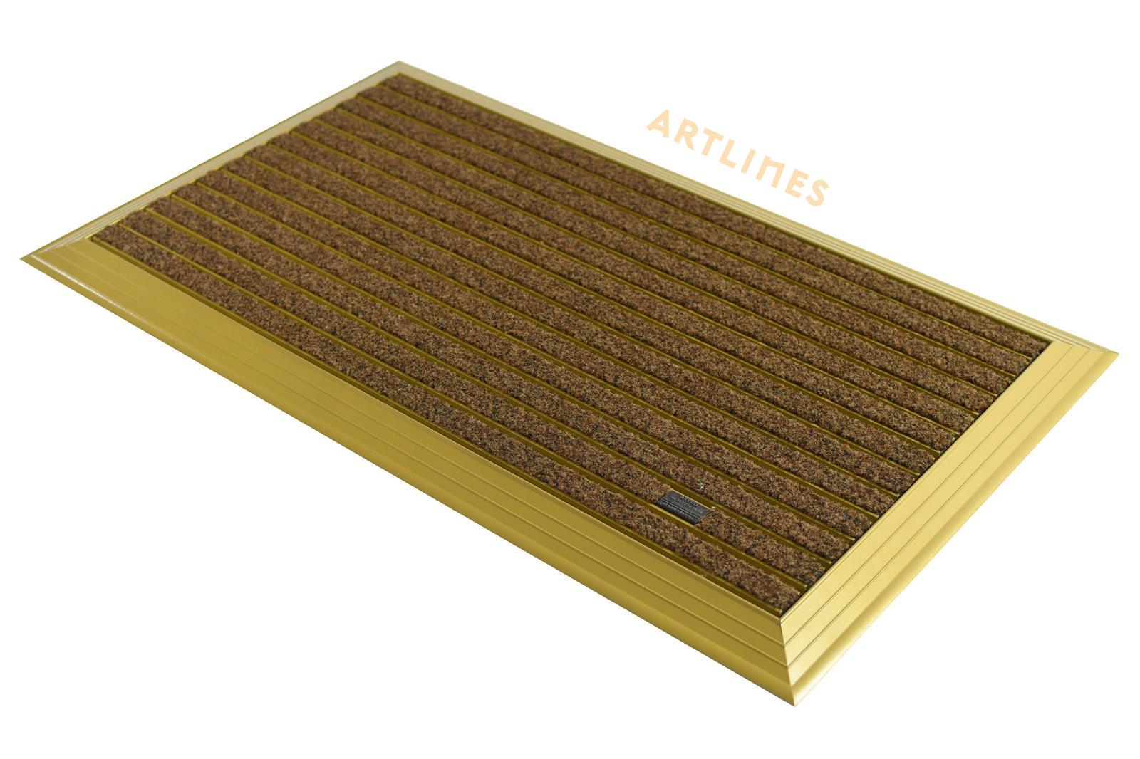 Artlines 20 mm 54x90 Velur Halı Yüzeyli Gold Alüminyum Paspas