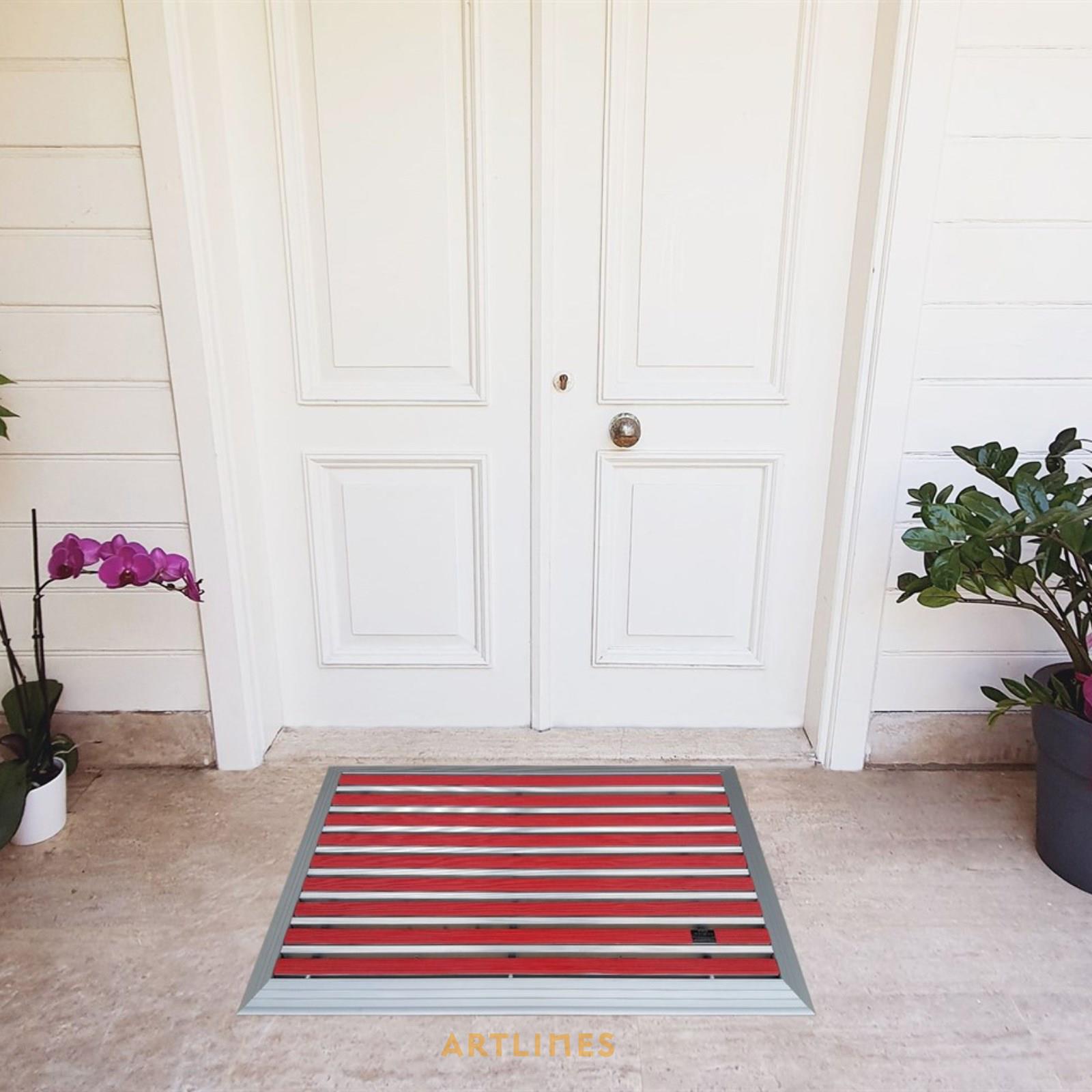 Artlines 20 mm 55x90 cm Kauçuk + Sıyırıcı Yüzeyli Alüminyum Paspas