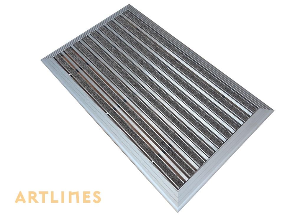 Artlines 20 mm 70x110 Rip Halı + Sıyırıcı Yüzeyli Alüminyum Paspas