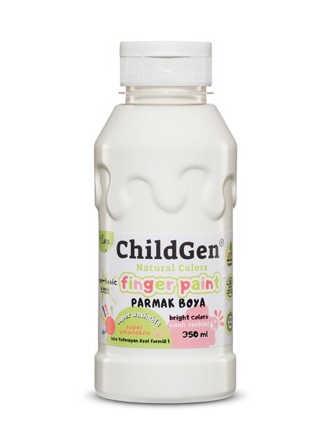 ChildGen - Süper Yıkanabilir Parmak Boya 350 ml şişe - Beyaz