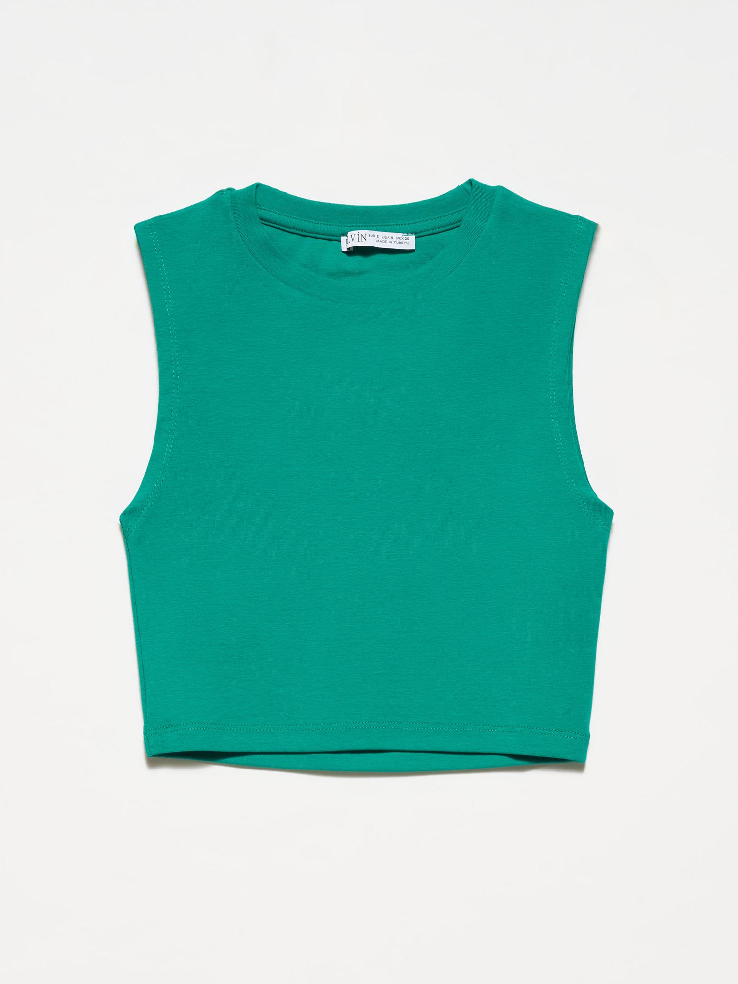 Bluz30125 Crop Top Yeşil