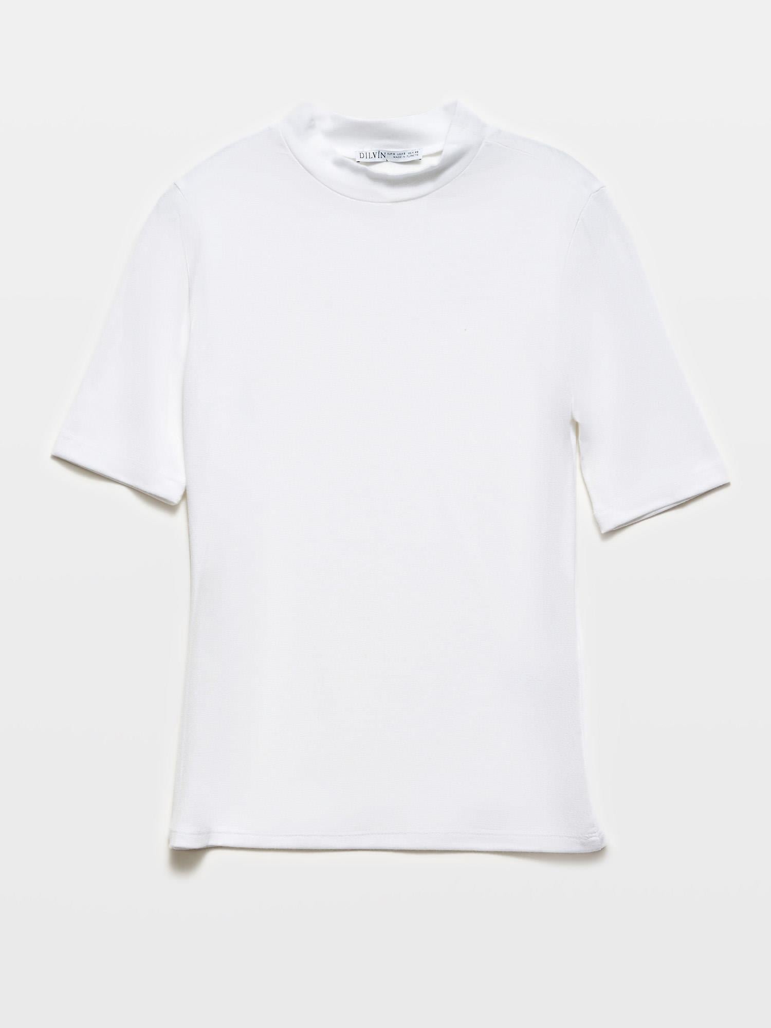 T-Shirt30481 Yüksek Yakalı Tshirt Beyaz