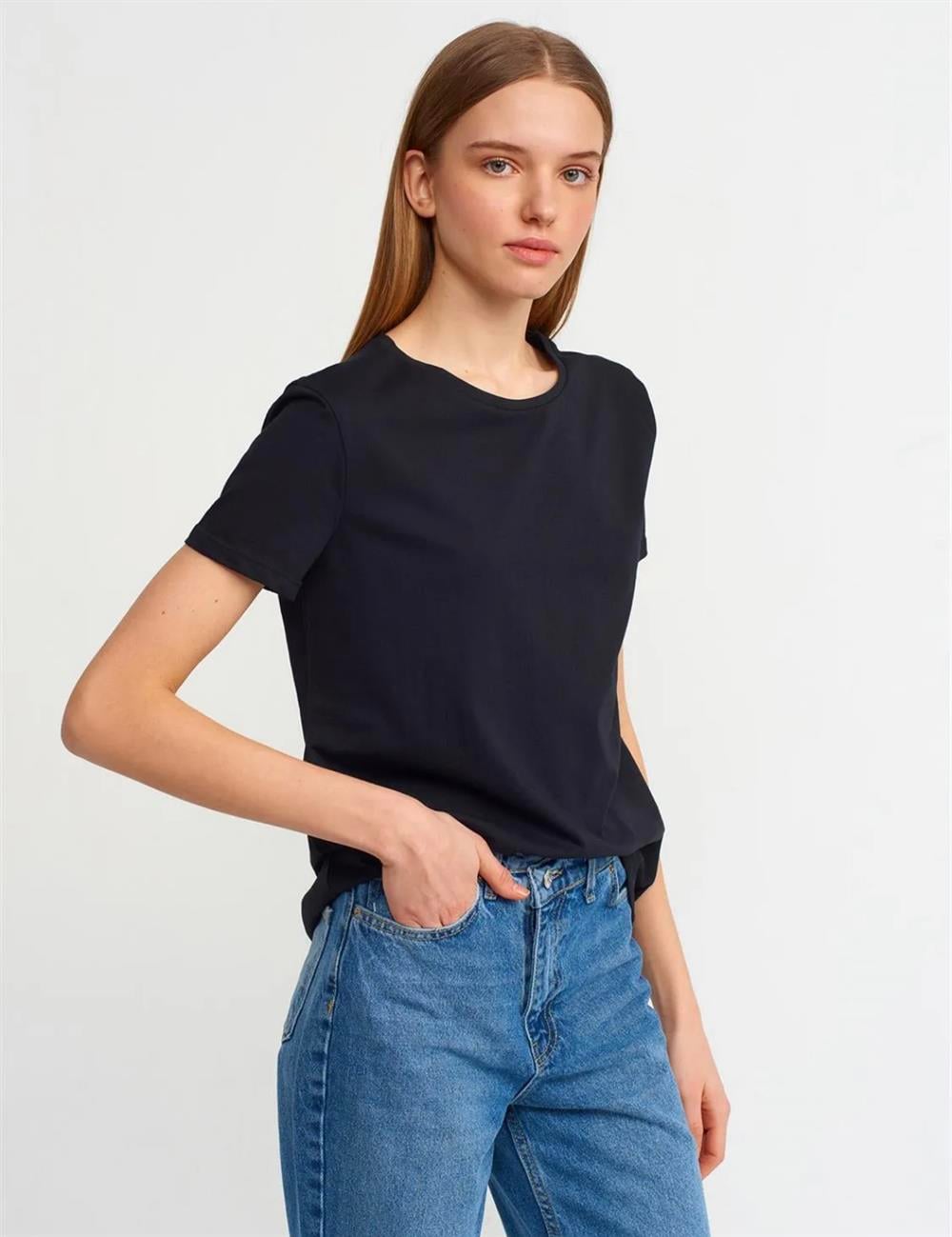 T-Shirt3471 Bisiklet Yaka Basic T-Shirt Siyah
