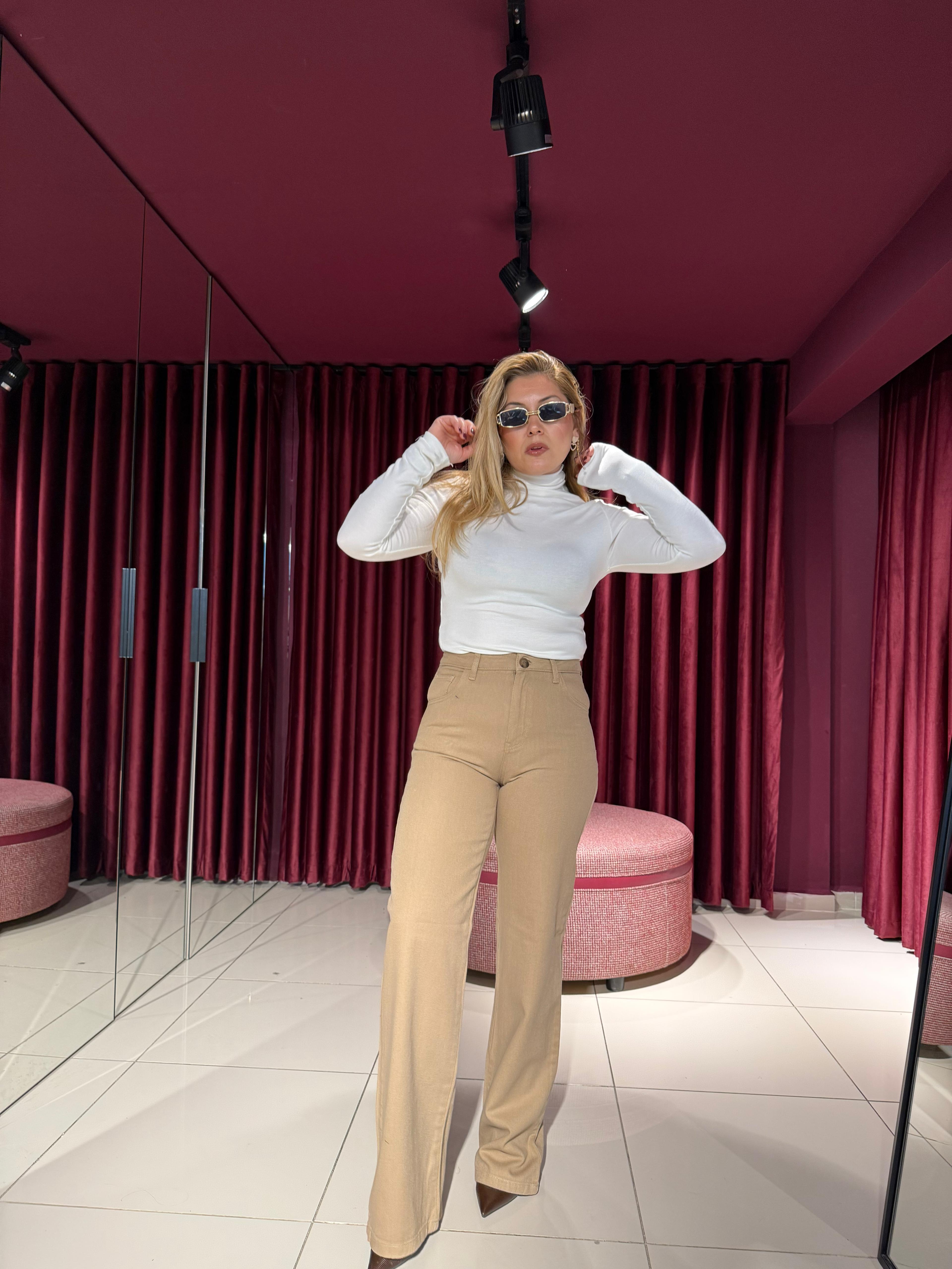 Pantolon3731 Gabardin Pantolon Vizon