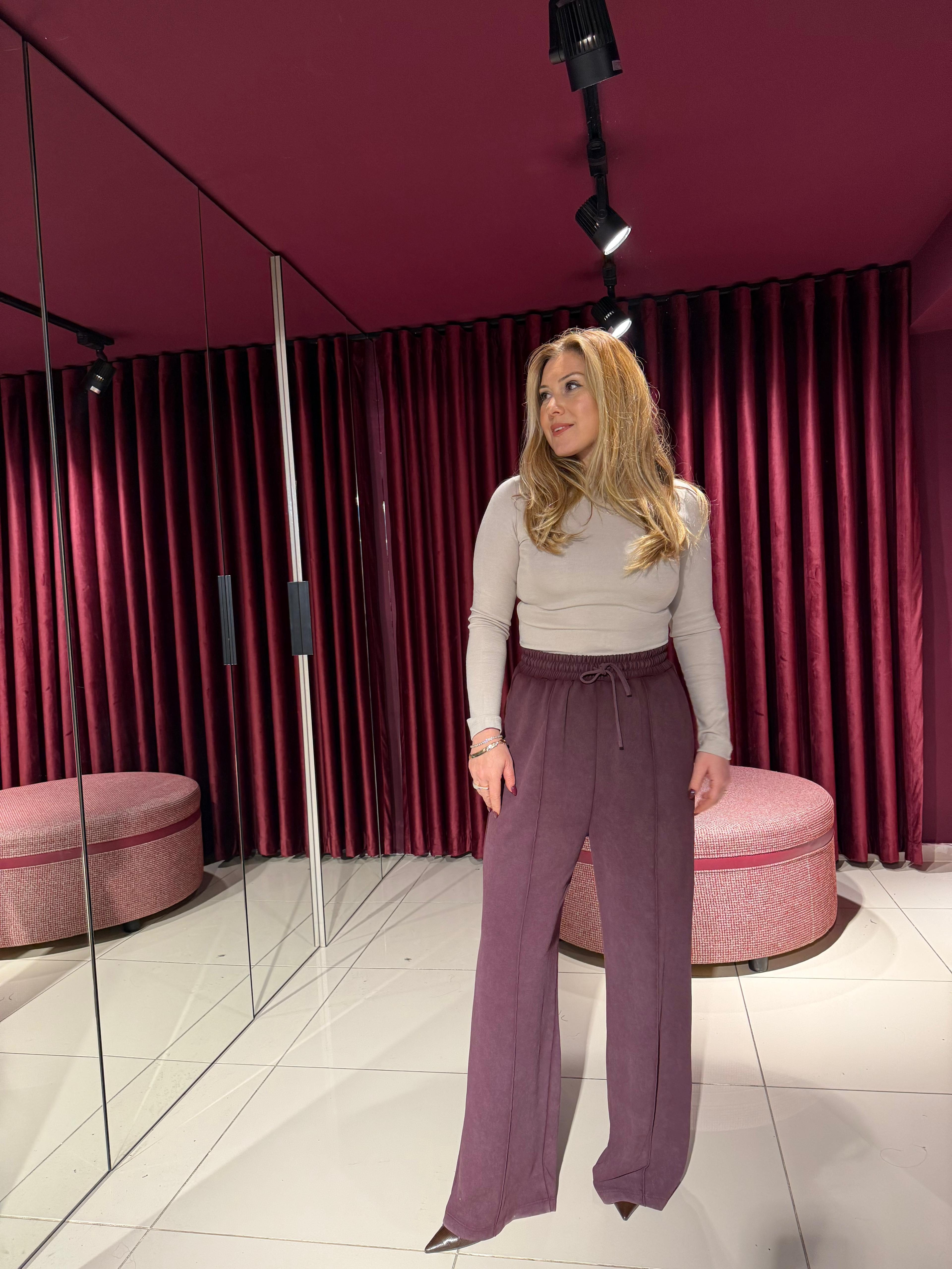 Pantolon3742 Oysh Yıkamalı Pantolon Bordo