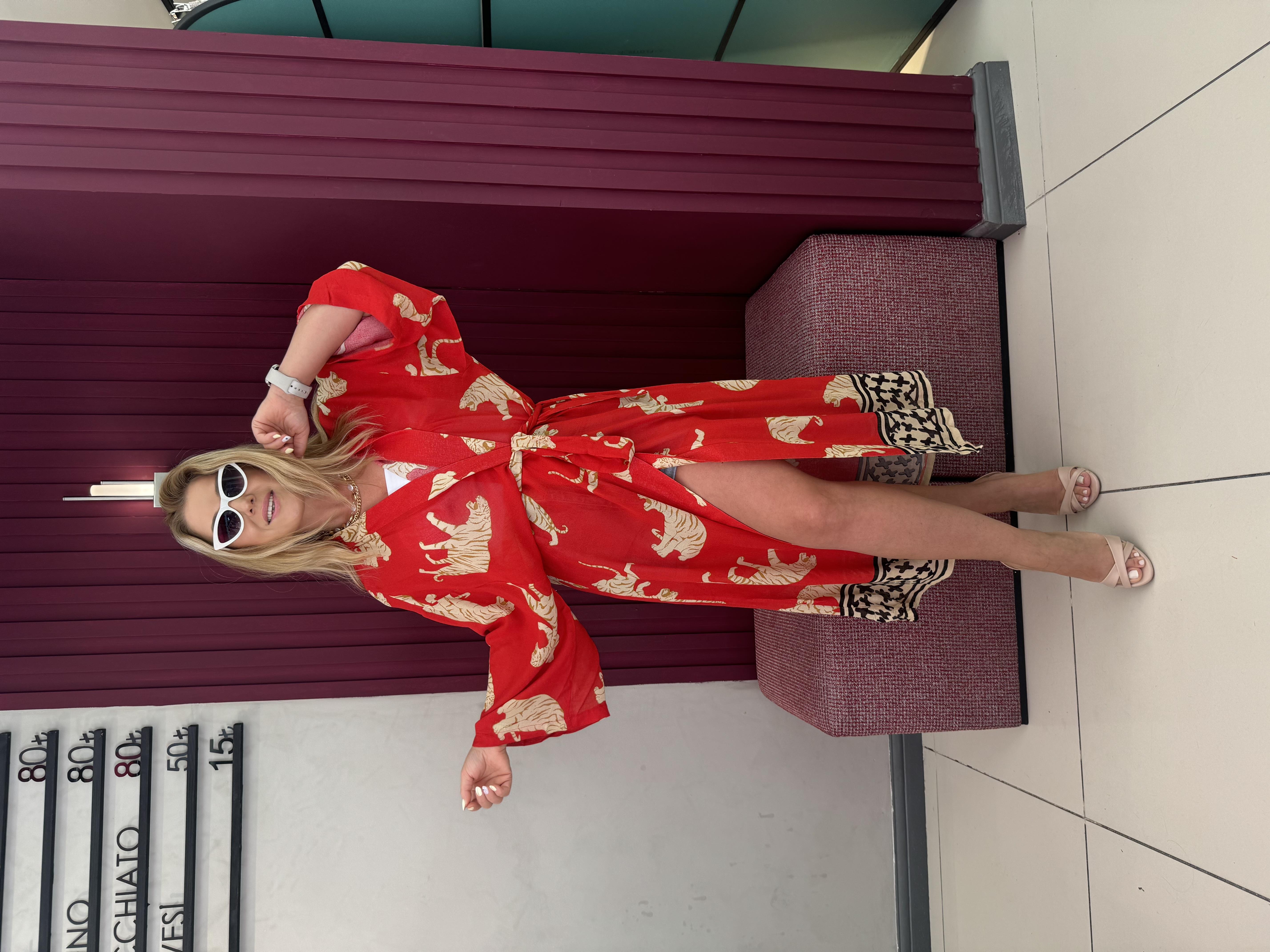 Dış Giyim 9447 Kimono Kırmızı