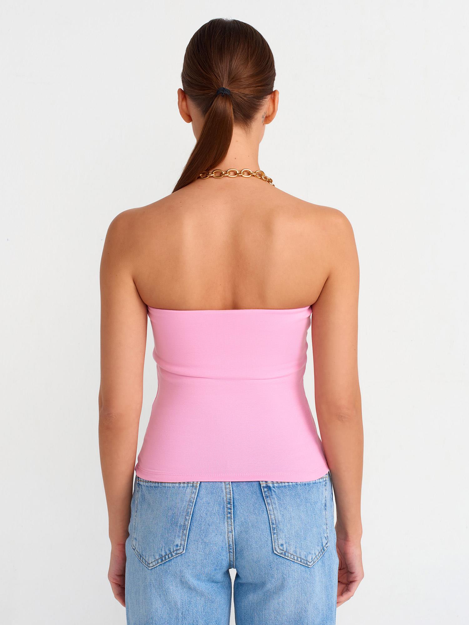 T-Shirt20659 Crop Top Pembe