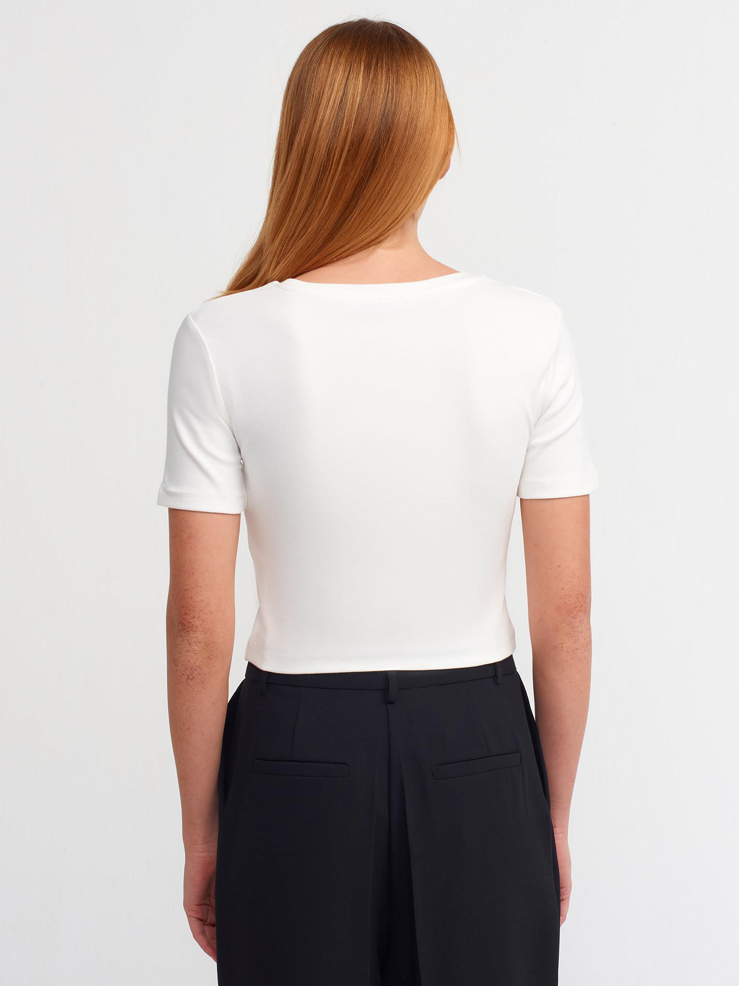 T-Shirt30124 Crop T-Shirt Ekru
