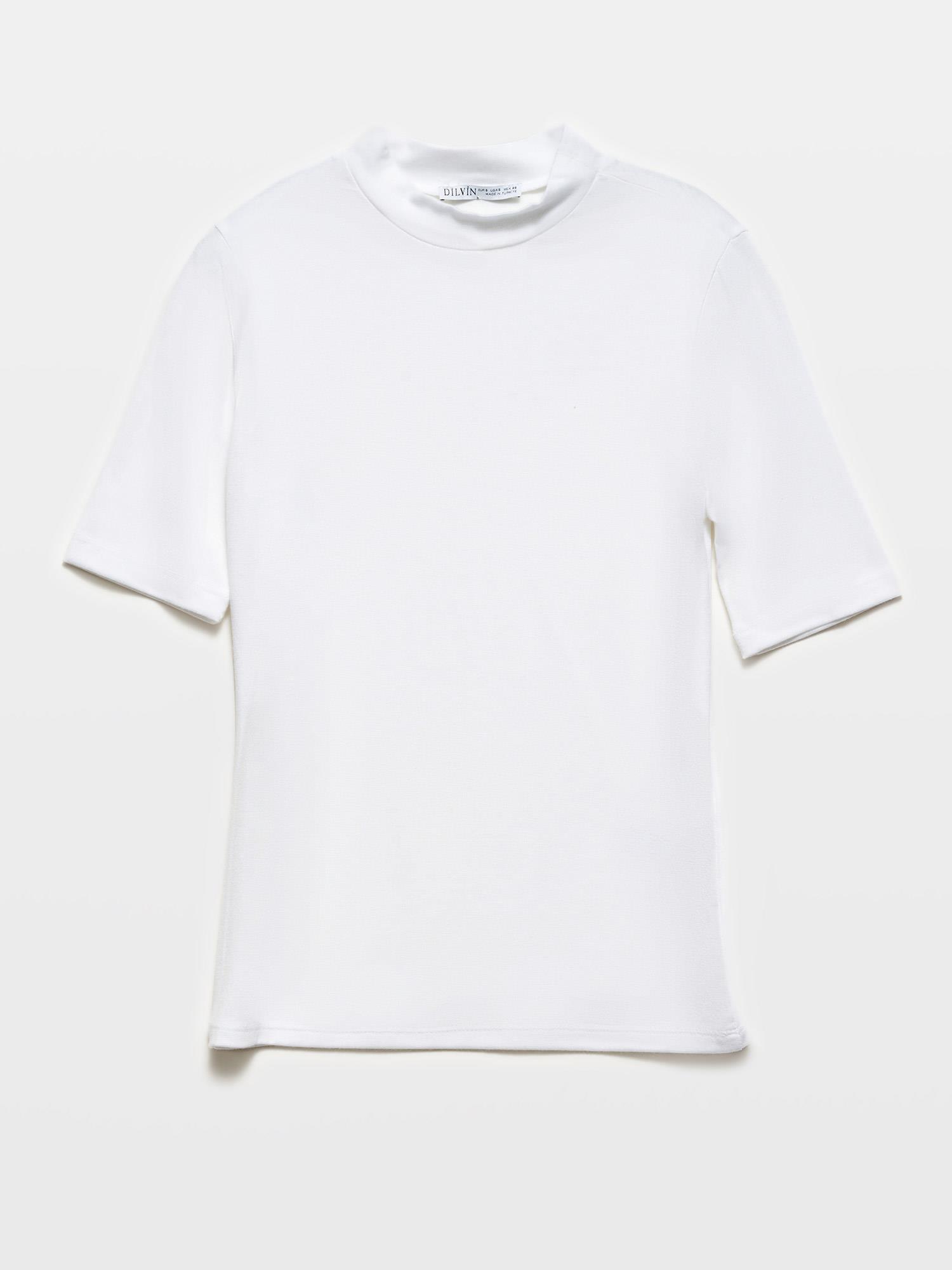 T-Shirt30481 Yüksek Yakalı Tshirt Beyaz