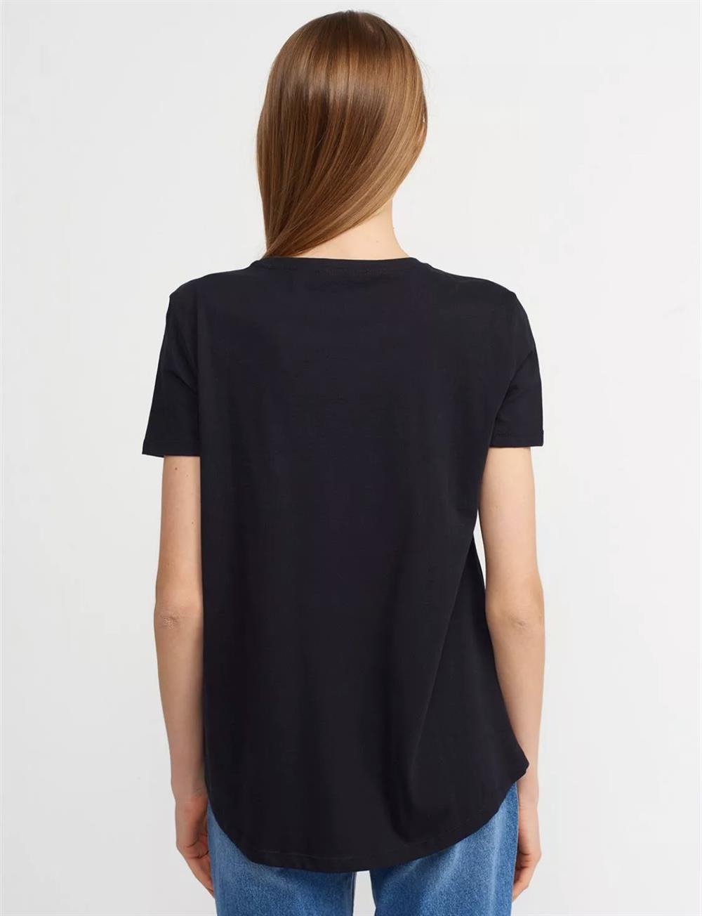 T-Shirt3471 Bisiklet Yaka Basic T-Shirt Siyah
