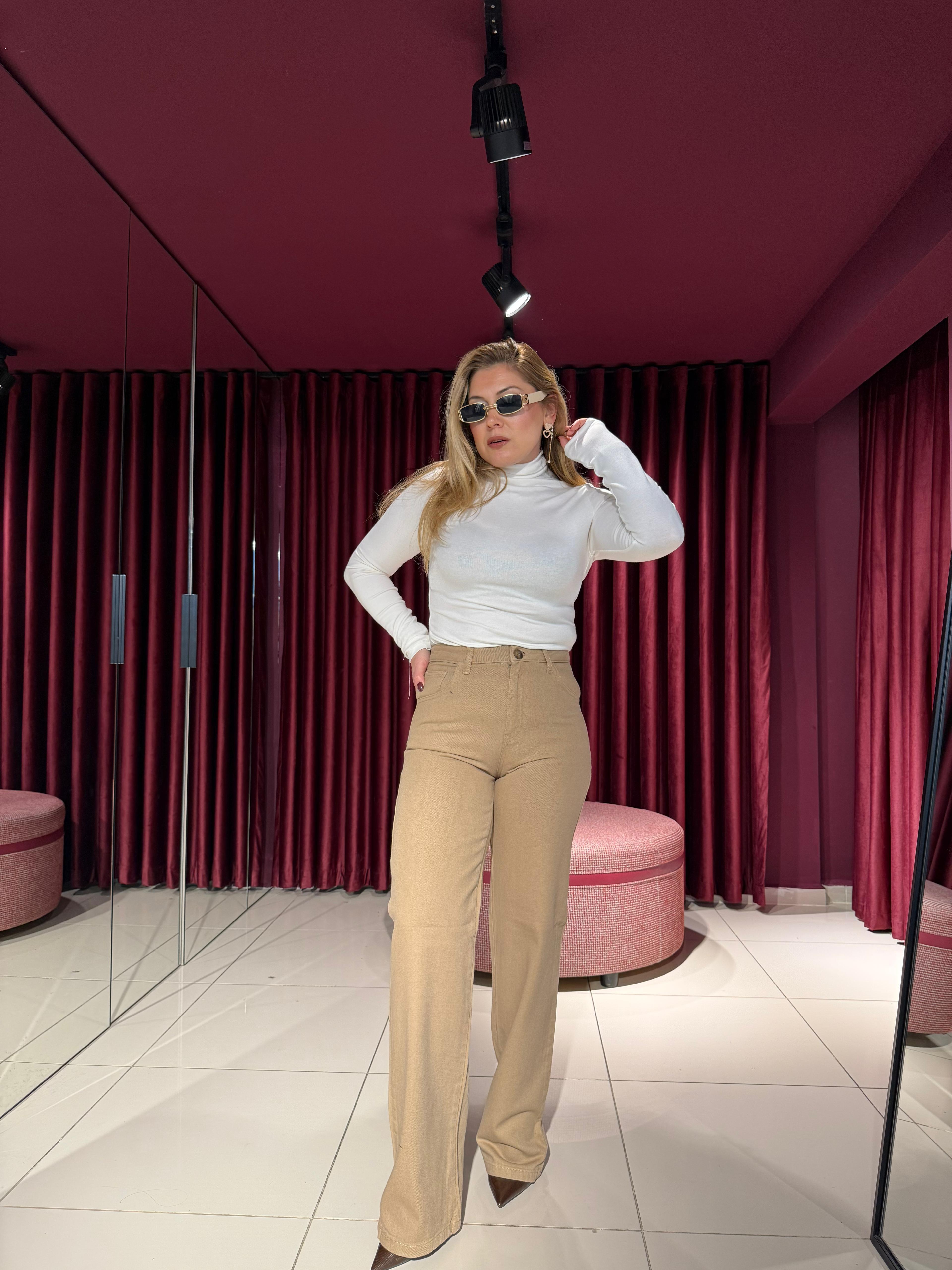 Pantolon3731 Gabardin Pantolon Vizon