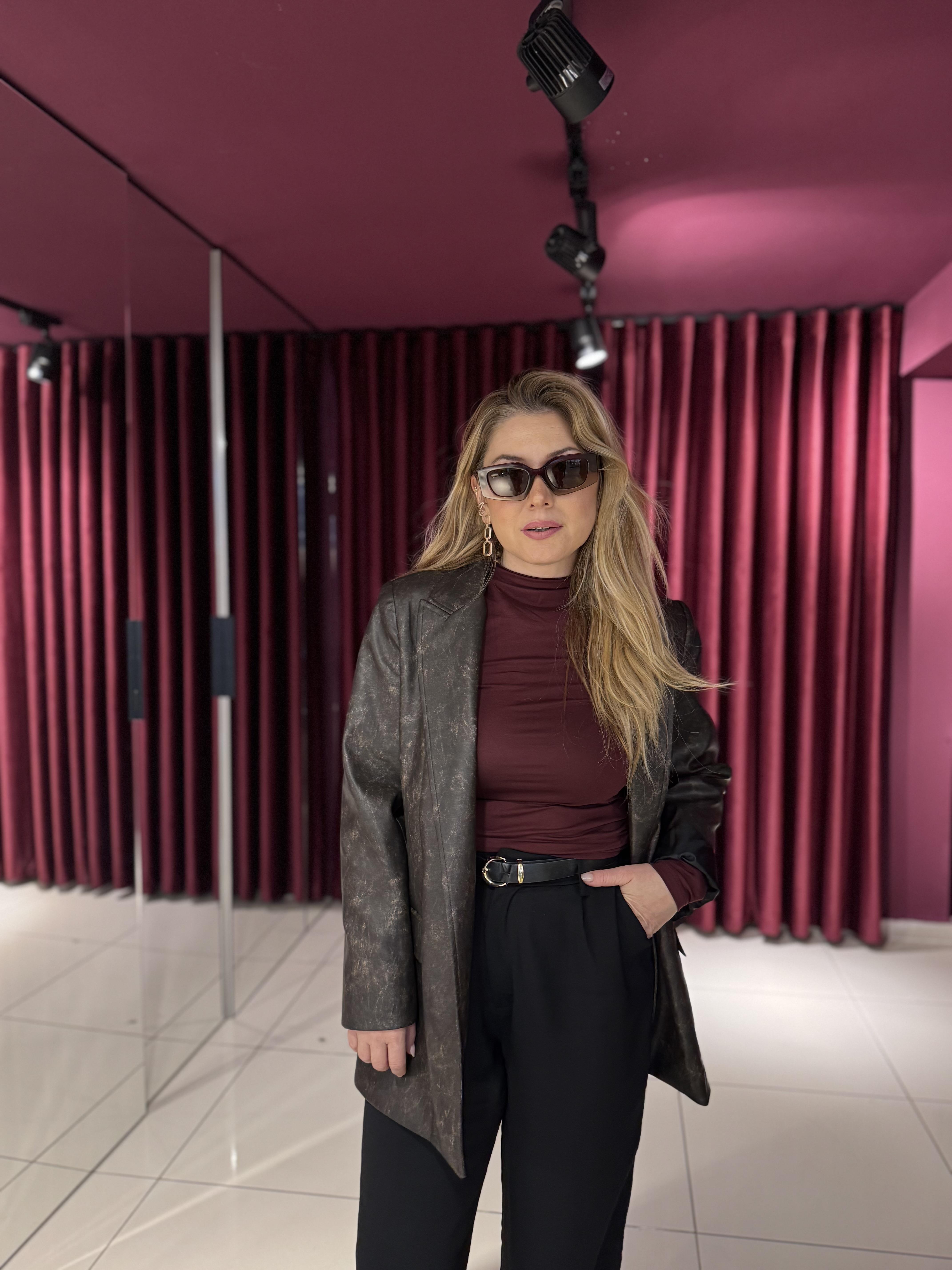 Ceket60755 Deri Açık Blazer Ceket Kahve 