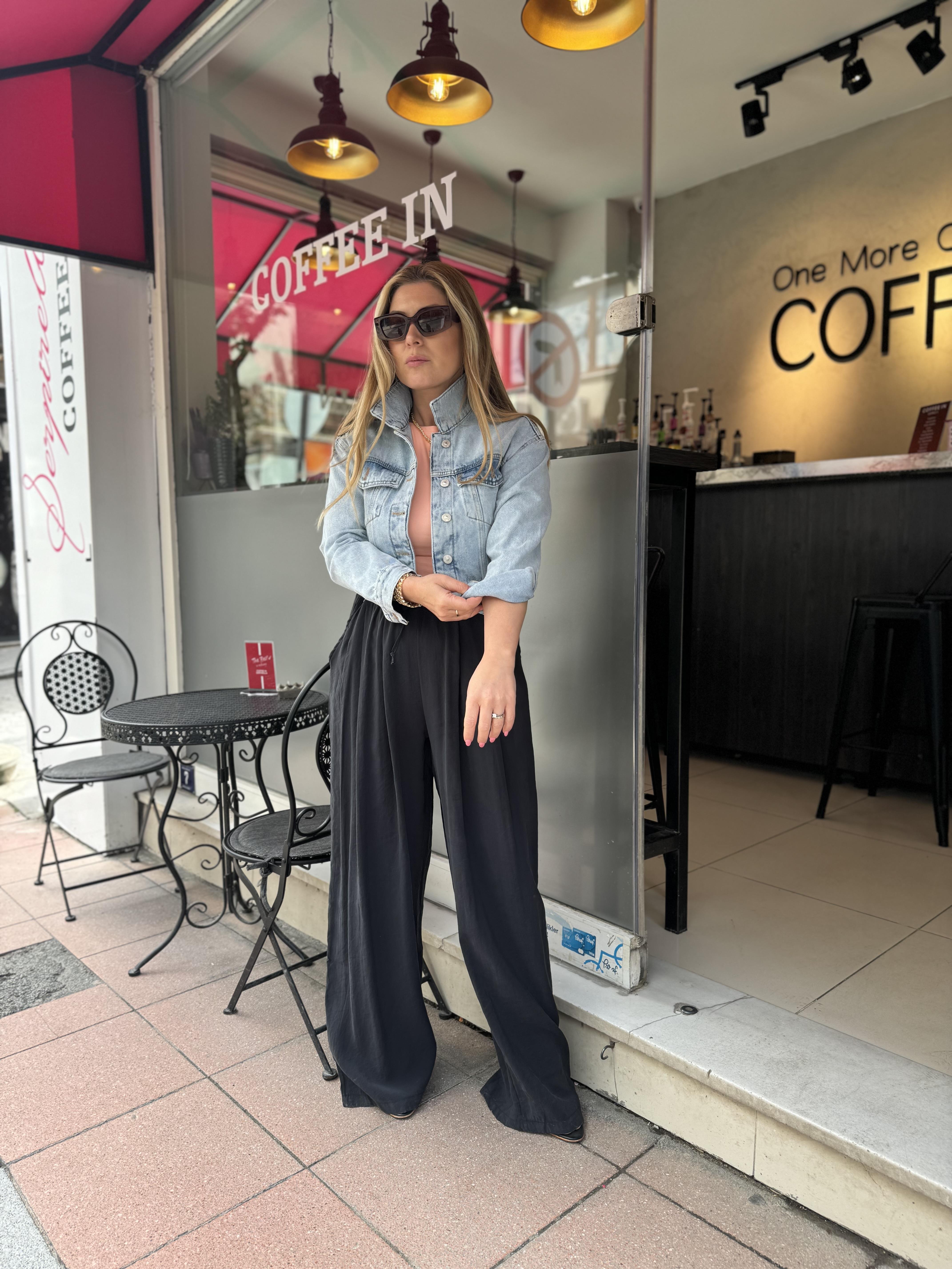 Ceket65348 Kar Yıkama Kısa Kot Ceket Mavi