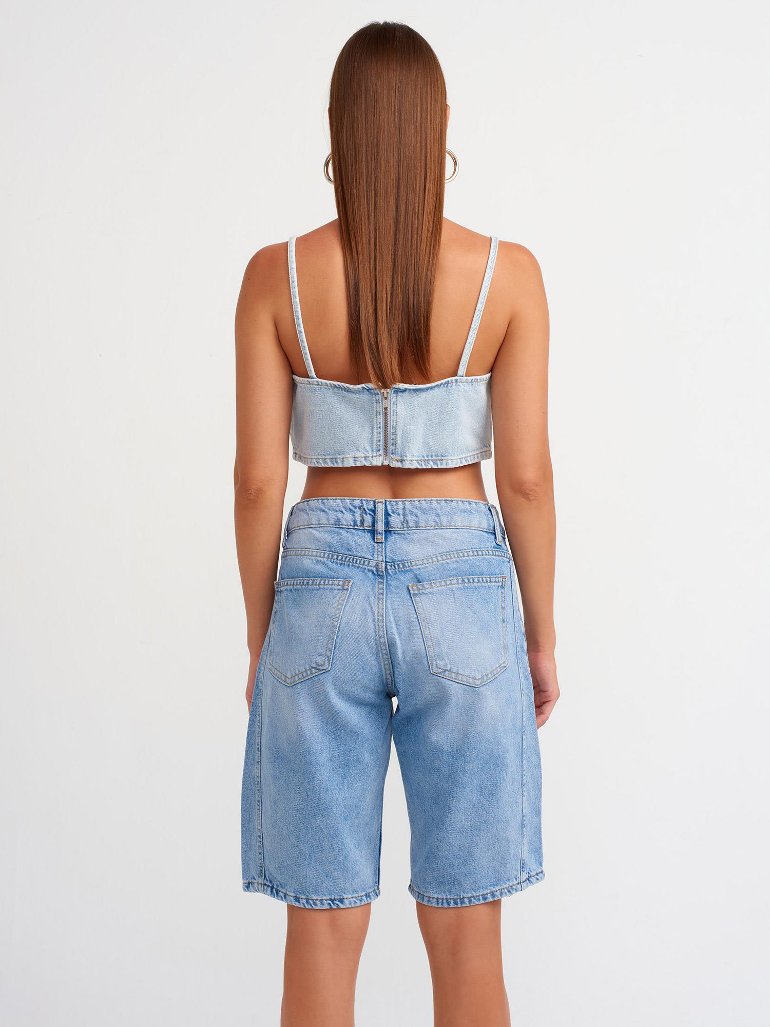 Şort71510 Bermuda Kapri Mavi