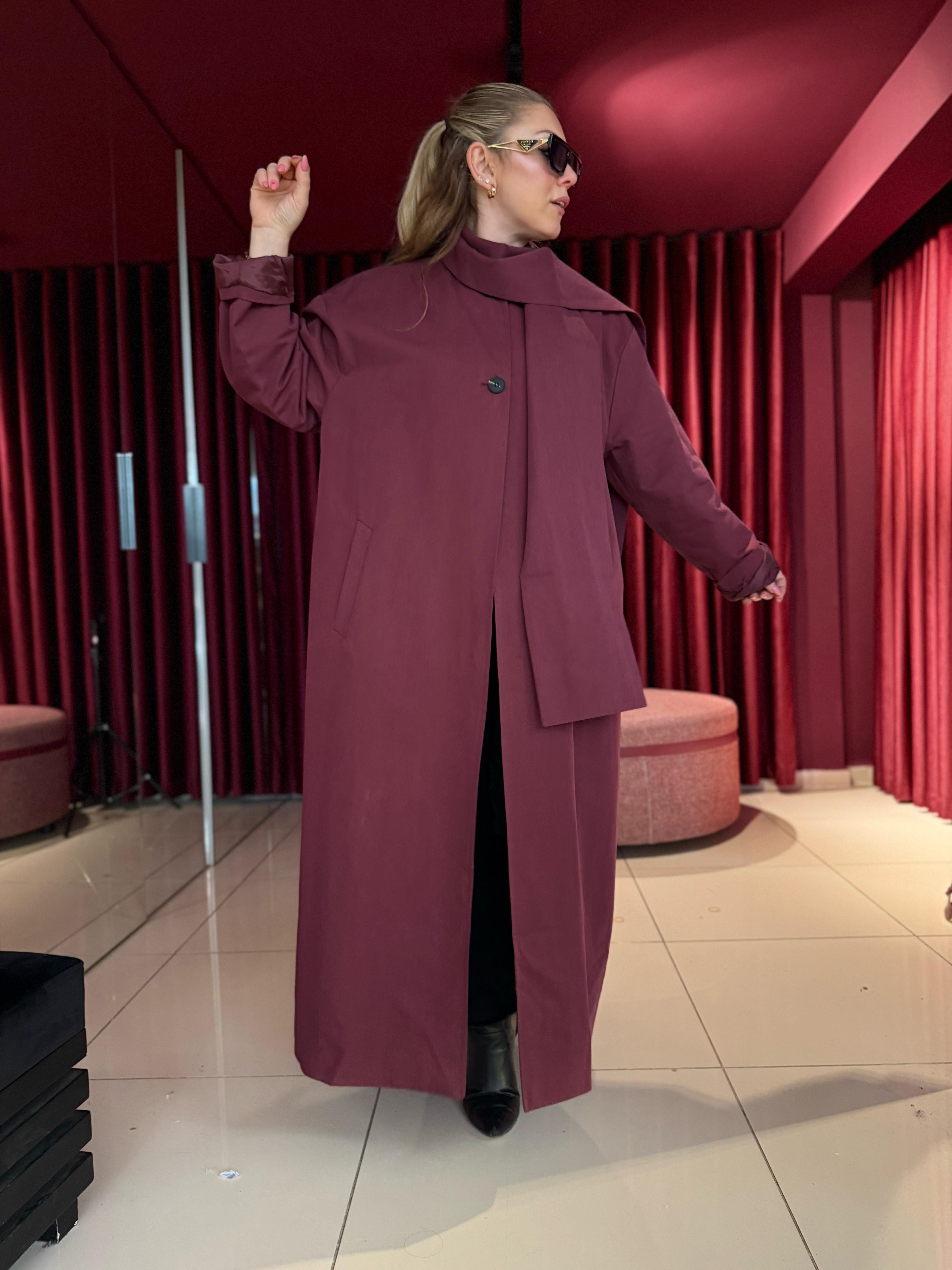 Ceket85145 Bordo Trençkot