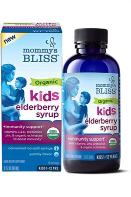 Mommy's Bliss Organik Elderberry Mürver Şurubu 120 ml – Çocuklar İçin Bağışıklık Güçlendirici​