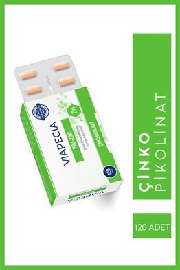 Viapecia Pro-Zinc 120 Tablet - Bağışıklık Sistemi, Enzim Aktivitesi ve Saç-Tırnak Sağlığı Destekleyici