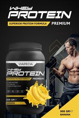 Viapecia Whey Protein Muz Aromalı 908 gr – Yüksek Proteinli, Lezzetli Sporcu Takviyesi