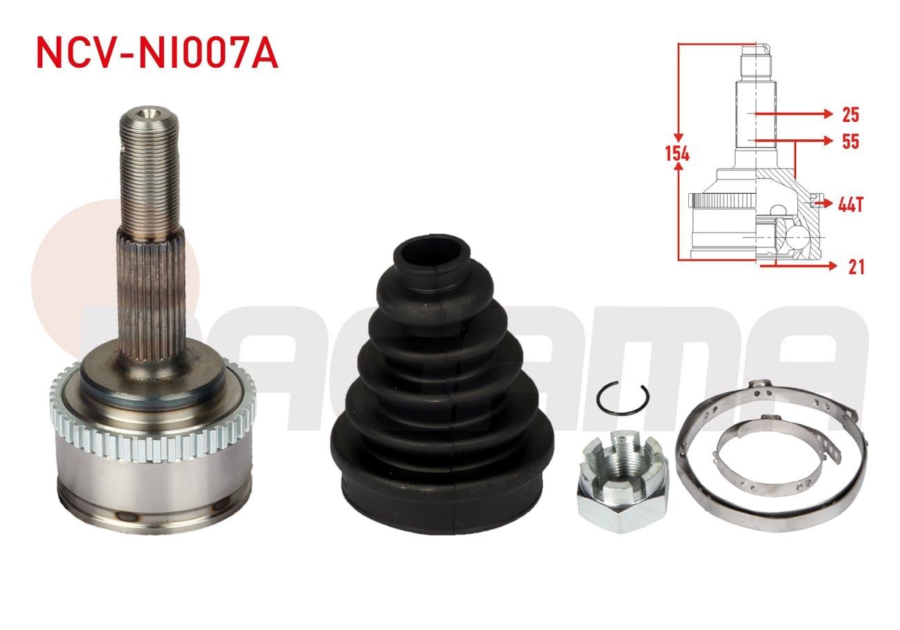 AKS KAFASI SOL-SAG ON DIS 25X21X55 ABSLI 44 DIS UZUNLUK 154mm NISSAN ALMERA II (N16) 1.5i 16v 2000-2007