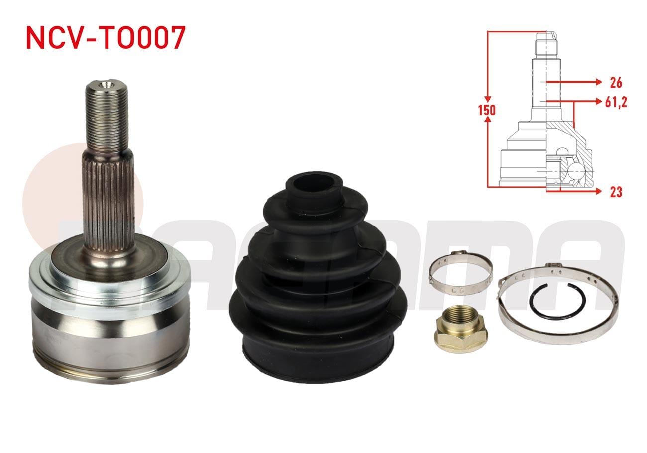 AKS KAFASI SOL-SAG ON DIS 26X23X61,2 UZUNLUK 147,65mm TOYOTA COROLLA (E15_) 1.33 - 1.4 D-4D - 1.6 VVT-I 2007-2012/ AURIS (ZRE15) 1.33 DUAL-VVT-I - 1.4 D-4D - 1.6 VVT-I 2007-2012