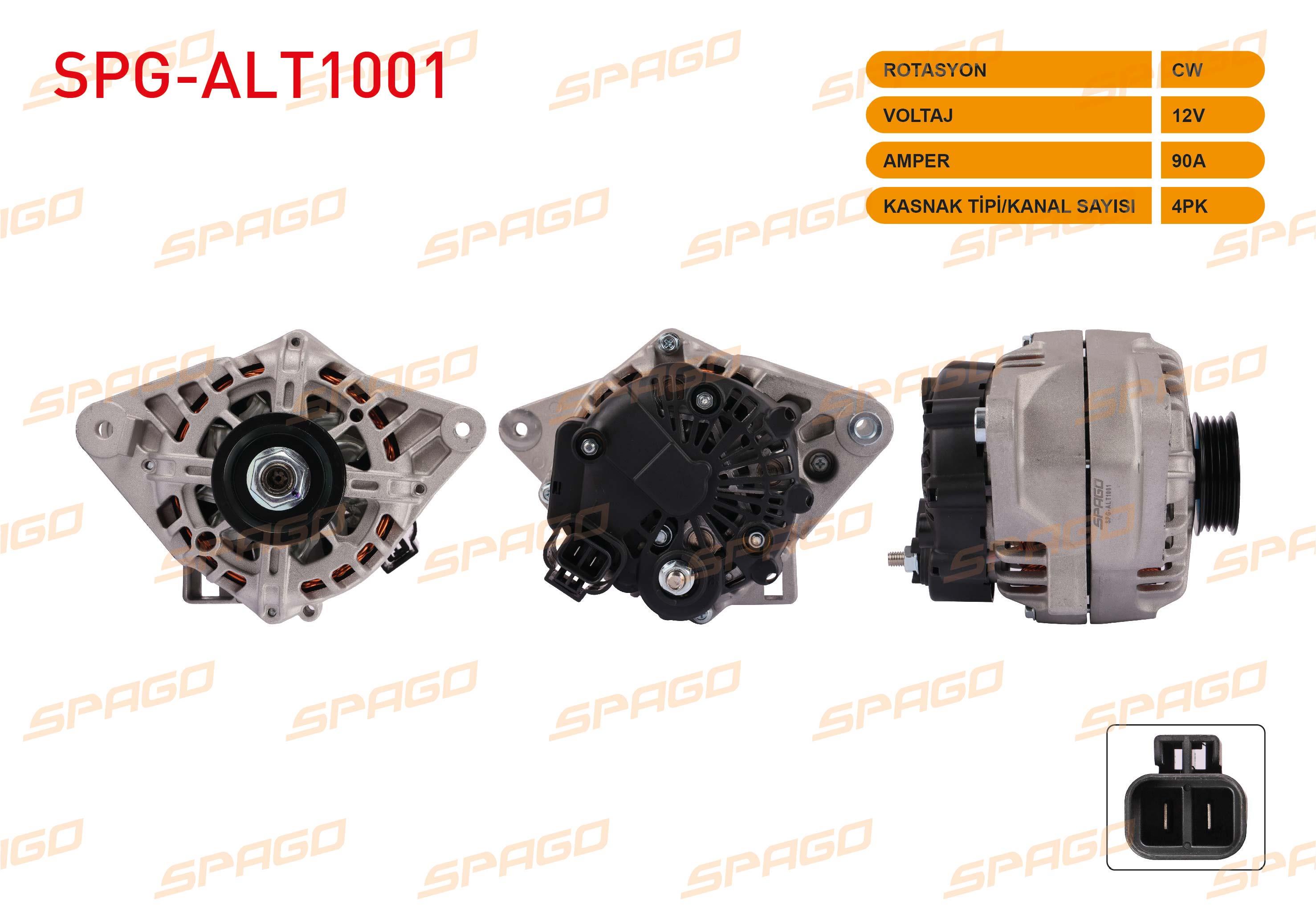 ALTERNATOR 12V/90A 4PK (ALT893) ACCENT ERA 1.4i-1.6i 2006-2012/ ACCENT II 1.3i-1.5i 2000-2005/ GETZ 1.1i-1.3i 2002-2008/ RIO II 1.4i-1.6i 2006-2011