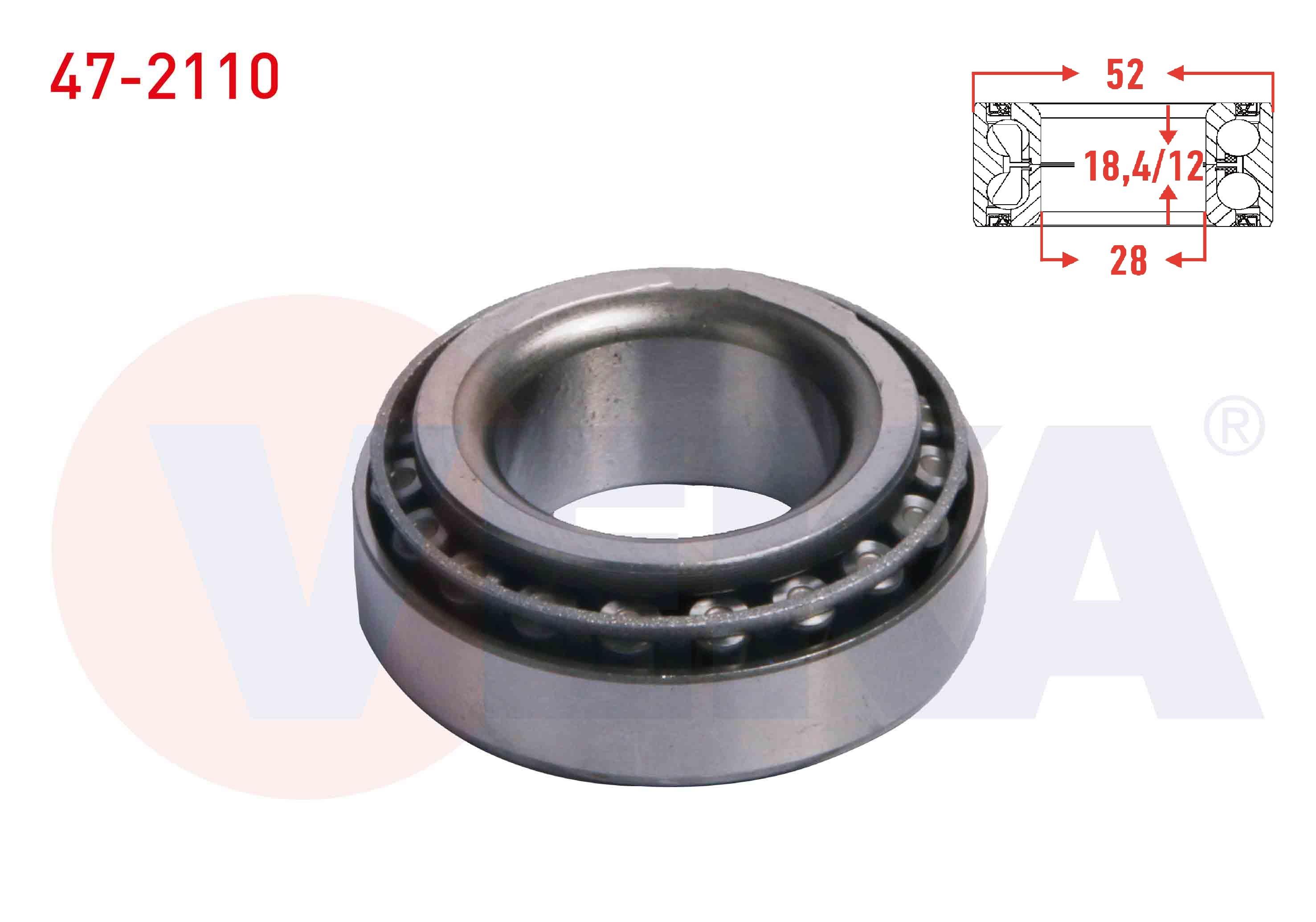 ARKA TEKERLEK RULMANI SOL-SAG 28X52X18,4/12 HYUNDAI EXCEL 1.5i 1990-1995