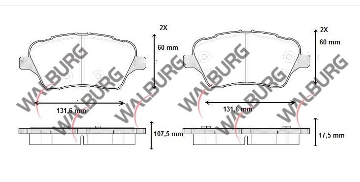 FREN BALATA ON FORD TOURNEO COURIER 1.5 TDCI 17.50mm 2014- 1860476 1848532 AY11 2K021 CA