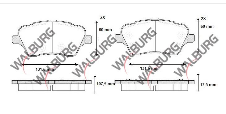FREN BALATA ON FORD TOURNEO COURIER 1.5 TDCI 17.50mm 2014- 1860476 1848532 AY11 2K021 CA