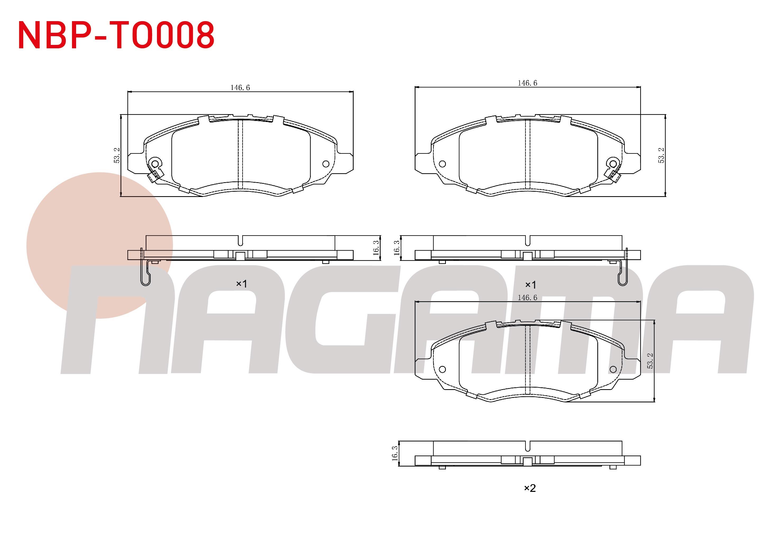 FREN BALATA ON IKAZLI TOYOTA HI-LUX PICK UP 2.5 D 2005-2011 / HI-LUX PICK UP 2.5 D-4D 2005-2011